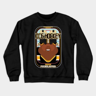 Ice Hockey Black and Yellow - Faceov Puckslapper - Hayes version Crewneck Sweatshirt